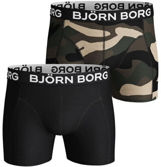 boxershorts Core (2-pack) - heren boxers normale lengte - camouflage en zwart -  Maat: L