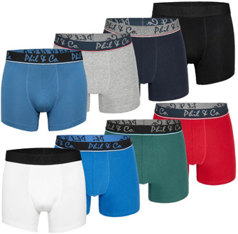 Boxershorts heren 8-pack multi effen kleuren Print / Multi