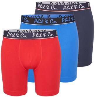 Boxershorts heren met lange pijpen boxer briefs 3-pack blauw / rood Print / Multi - XL
