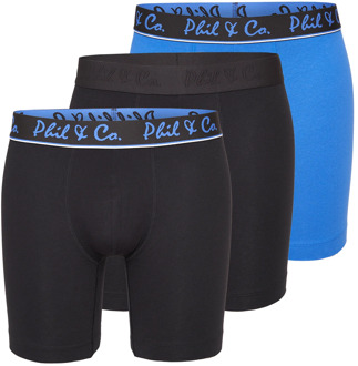 Boxershorts heren met lange pijpen boxer briefs 3-pack / blauw Zwart - XL