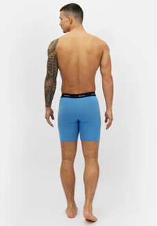 Boxershorts heren met lange pijpen boxer briefs 3-pack rood / blauw - maat M Veelkleurig