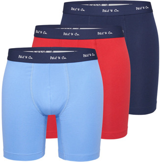 Boxershorts heren met lange pijpen boxer briefs 3-pack rood / blauw Print / Multi - XL