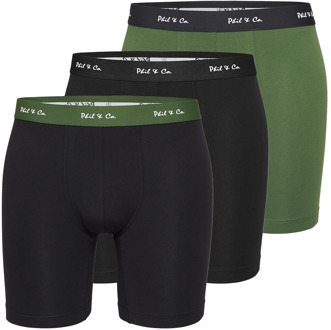Boxershorts heren met lange pijpen boxer briefs 3-pack zwart / groen Print / Multi - XL