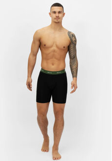 Boxershorts heren met lange pijpen boxer briefs 3-pack zwart / groen Veelkleurig