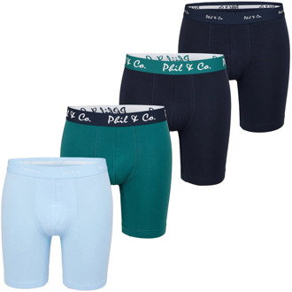 Boxershorts heren met lange pijpen boxer briefs 4-pack blauw / groen Print / Multi - XXL