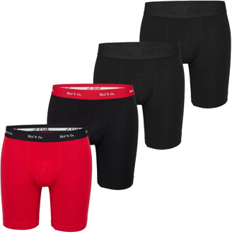 Boxershorts heren met lange pijpen boxer briefs 4-pack rood / zwart Print / Multi - XXL