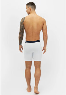 Boxershorts heren met lange pijpen boxer briefs 4-pack wit / grijs - maat L Veelkleurig