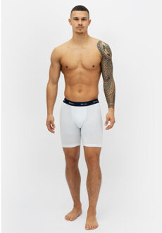 Boxershorts heren met lange pijpen boxer briefs 4-pack wit / grijs - maat XL Veelkleurig