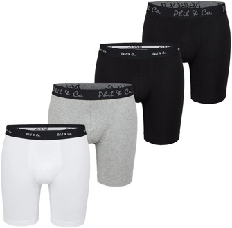 Boxershorts heren met lange pijpen boxer briefs 4-pack wit / grijs Print / Multi - XXL