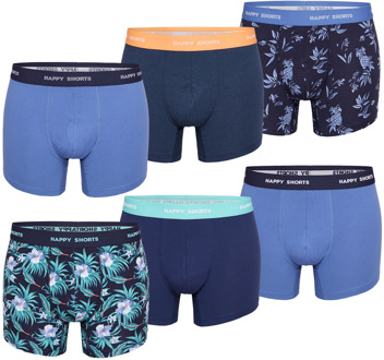 Boxershorts heren multipack 6-pack hawaii print Blauw - XL