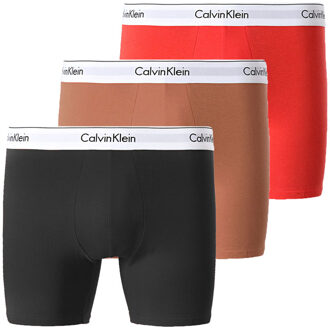 Boxershorts long 3-pack oranje-zwart - XL