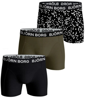 Boxershorts met logoband in 3-pack Legergroen - S