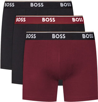 boxershorts Power 3-pack zwart-rood Bordeaux - L