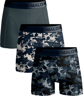 Boxershorts Short Print Solid 3 Pack Grijs - M