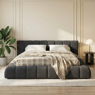 Boxspring Amour Iconic Teddy - Antraciet - Dekbed-Discounter.nl - 180 x 200 cm