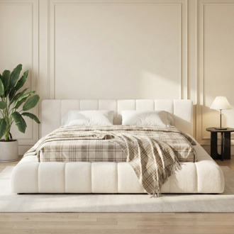 Boxspring Amour Iconic Teddy - Crème - Dekbed-Discounter.nl Beige - 140 x 200 cm