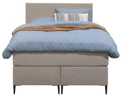 Boxspring Liv Egaal - 120x200 Cm - Slanke Poot - Stof - Beige