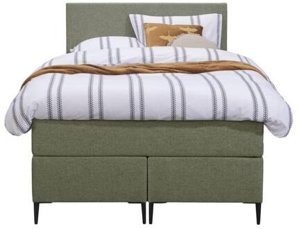 Boxspring Liv Egaal - 120x200 Cm - Slanke Poot - Stof - Groen
