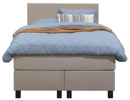 Boxspring Liv Egaal - 120x200 Cm - Vierkante Poot - Stof - Beige