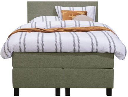 Boxspring Liv Egaal - 120x200 Cm - Vierkante Poot - Stof - Groen