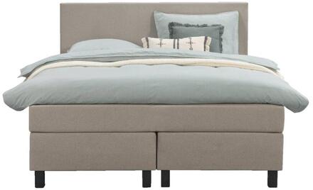Boxspring Liv Egaal - 140x200 Cm - Vierkante Poot - Stof - Beige