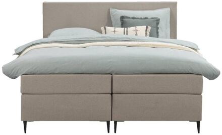 Boxspring Liv Egaal - 160x200 Cm - Slanke Poot - Stof - Beige