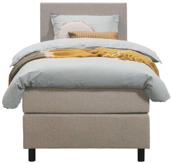 Boxspring Liv Egaal - 90x200 Cm - Ronde Poot - Stof - Beige