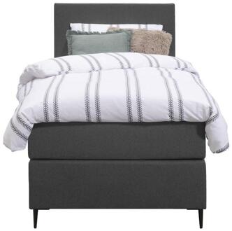 Boxspring Liv Egaal - Antraciet - 90x200 Cm - Slanke Poot - Stof - Grijs