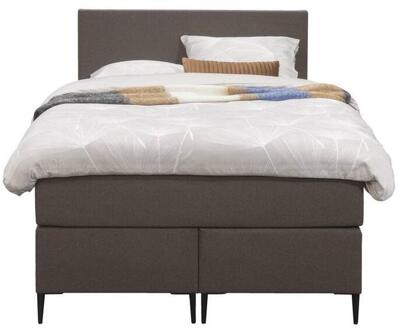 Boxspring Liv Egaal - Donker - 120x200 Cm - Slanke Poot - Stof - Bruin