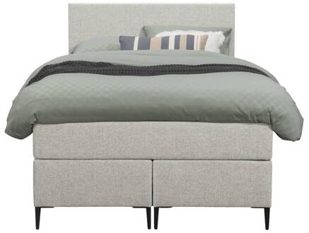 Boxspring Liv Egaal - Ecru - 120x200 Cm - Slanke Poot - Stof - Crème