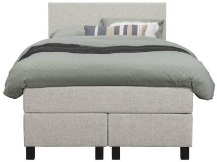 Boxspring Liv Egaal - Ecru - 120x200 Cm - Vierkante Poot - Stof - Crème