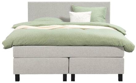 Boxspring Liv Egaal - Ecru - 140x200 Cm - Vierkante Poot - Stof - Crème