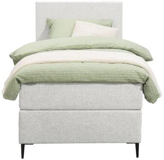 Boxspring Liv Egaal - Ecru - 90x200 Cm - Slanke Poot - Stof - Crème