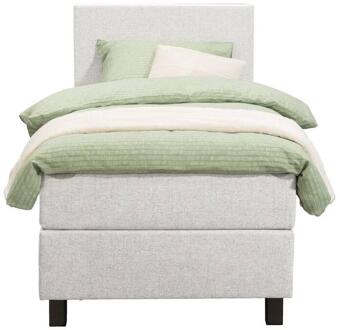 Boxspring Liv Egaal - Ecru - 90x200 Cm - Vierkante Poot - Stof - Crème