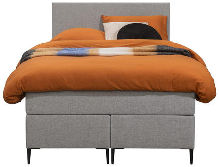 Boxspring Liv Egaal - Licht - 120x200 Cm - Slanke Poot - Stof - Grijs