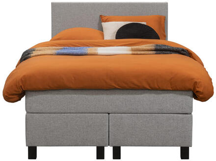 Boxspring Liv Egaal - Licht - 120x200 Cm - Vierkante Poot - Stof - Grijs