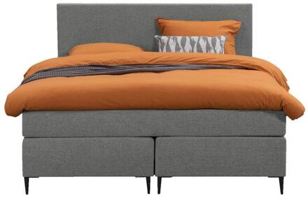 Boxspring Liv Egaal - Licht - 140x200 Cm - Slanke Poot - Stof - Grijs