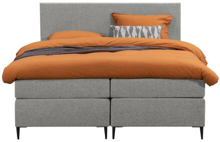 Boxspring Liv Egaal - Licht - 160x200 Cm - Slanke Poot - Stof - Grijs