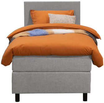 Boxspring Liv Egaal - Licht - 90x200 Cm - Ronde Poot - Stof - Grijs