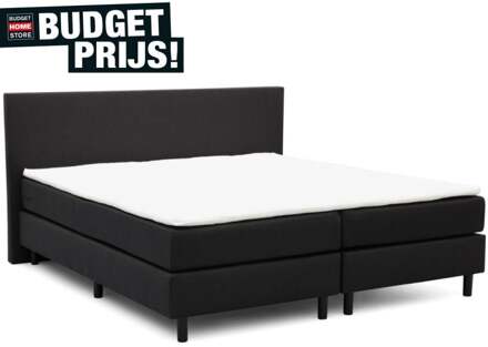 Boxspring Luca in stof Hugo Black Zwart