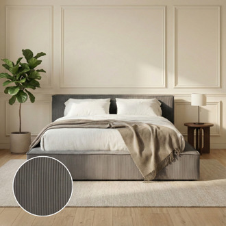 Boxspring Met Opbergruimte Amour Cosy - Antraciet - Dekbed-Discounter.nl - 180 x 200 cm