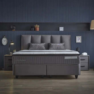 Boxspring Met Opbergruimte Birdybedd - Antraciet - Dekbed-Discounter.nl - 90 x 200 cm