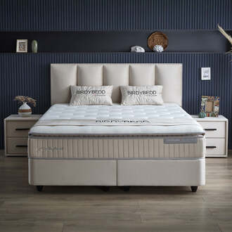 Boxspring Met Opbergruimte Birdybedd - Beige - Dekbed-Discounter.nl - 90 x 200 cm