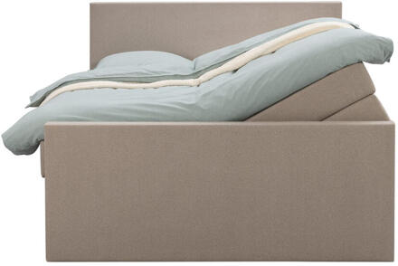 Boxspring Met Opbergruimte En Voetbord Liv Egaal - 160x200cm - Stof - Beige