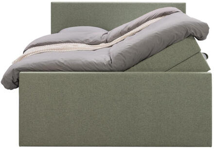 Boxspring Met Opbergruimte En Voetbord Liv Egaal - 180x200cm - Stof - Groen