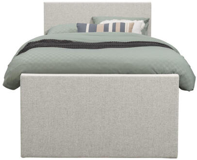Boxspring Met Opbergruimte En Voetbord Liv Egaal - Ecru - 120x200cm - Stof - Crème