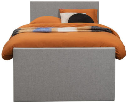 Boxspring Met Opbergruimte En Voetbord Liv Egaal - Licht - 120x200cm - Stof - Grijs