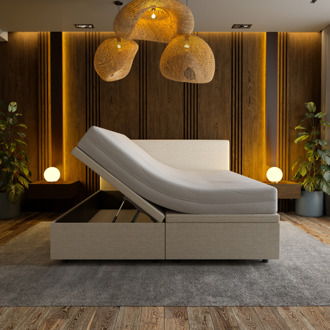 Boxspring Met Opbergruimte Hotel Essence - Beige - Dekbed-Discounter.nl - 140 x 200 cm
