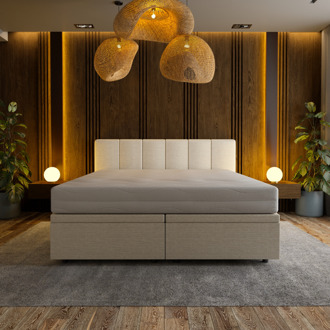 Boxspring Met Opbergruimte Hotel Royal - Beige - Dekbed-Discounter.nl - 140 x 200 cm