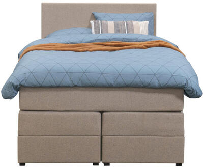Boxspring Met Opbergruimte Liv Egaal - 120x200 Cm - Stof - Beige